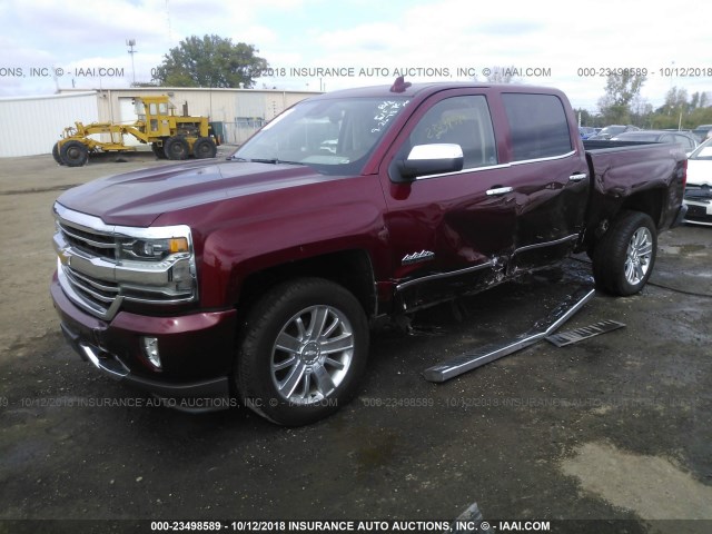 3GCUKTEC2HG220893 - 2017 CHEVROLET SILVERADO K1500 HIGH COUNTRY RED photo 2