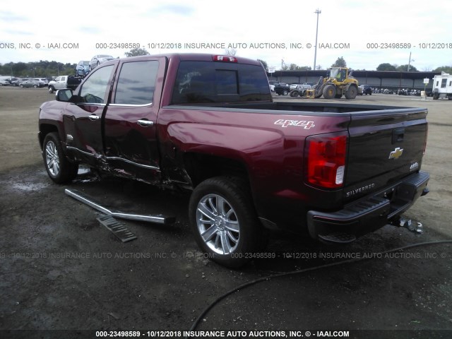 3GCUKTEC2HG220893 - 2017 CHEVROLET SILVERADO K1500 HIGH COUNTRY RED photo 3