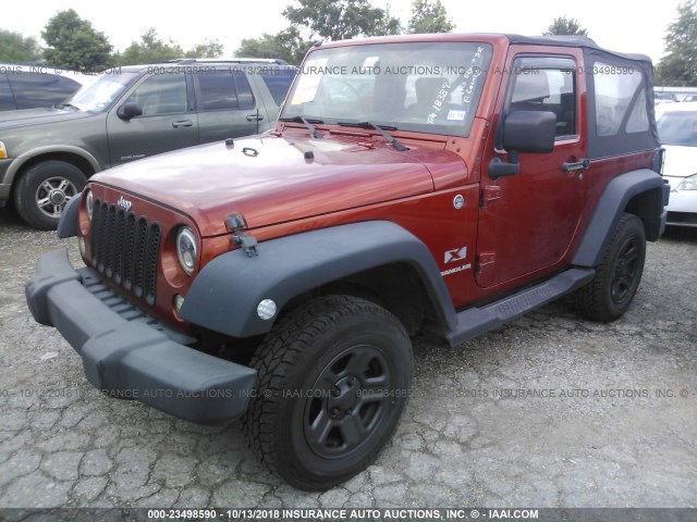 1J4FA24119L755833 - 2009 JEEP WRANGLER X ORANGE photo 2