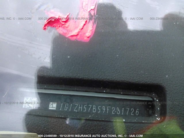 1G1ZH57B59F231726 - 2009 CHEVROLET MALIBU 1LT WHITE photo 9