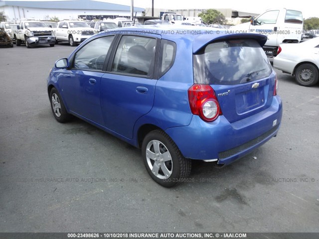 KL1TD66E39B634791 - 2009 CHEVROLET AVEO LS/LT Կապույտ լուսանկար 3
