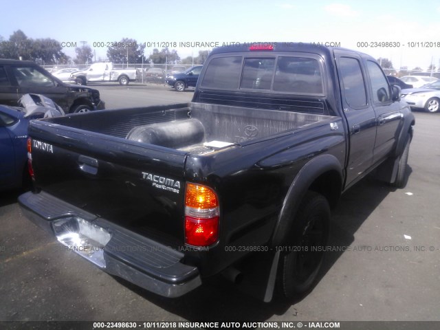 5TEGM92N54Z454332 - 2004 TOYOTA TACOMA DOUBLE CAB PRERUNNER BLACK photo 4