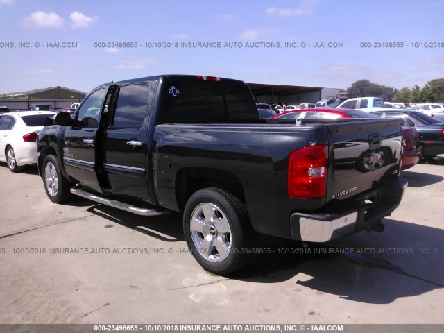 3GCRCSE05AG127178 - 2010 CHEVROLET SILVERADO C1500 LT BLACK photo 3