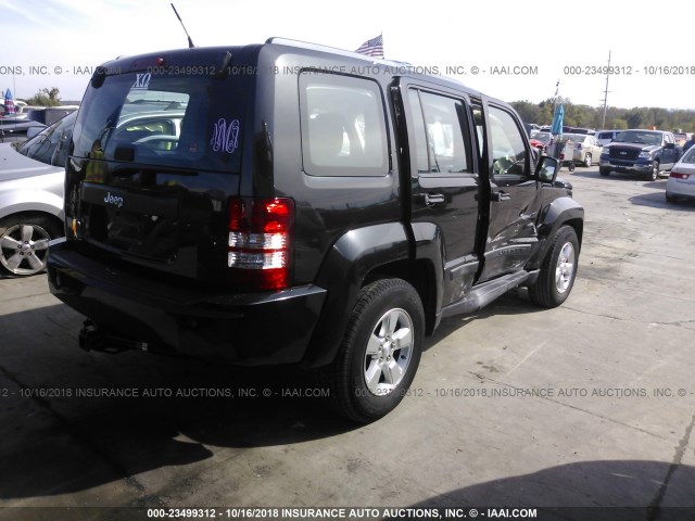 1C4PJLAK6CW158910 - 2012 JEEP LIBERTY SPORT BLACK photo 4