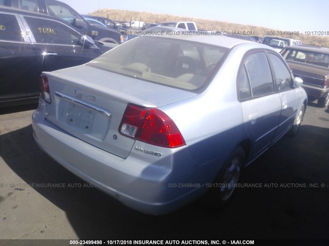 JHMES96693S012414 - 2003 HONDA CIVIC HYBRID BLUE photo 4