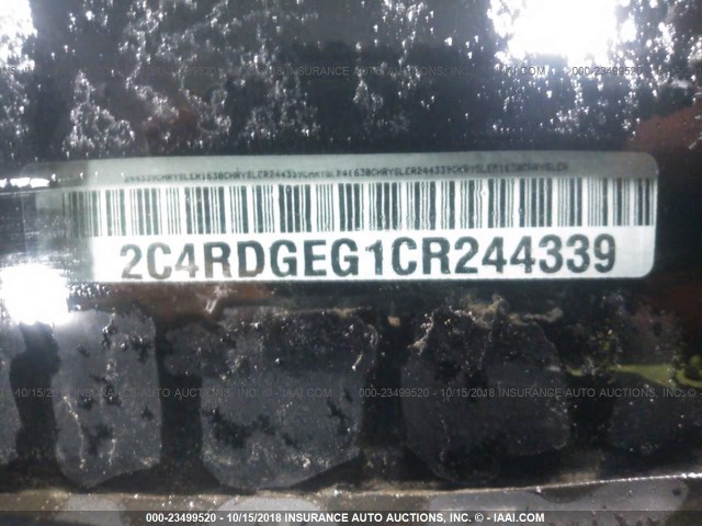 2C4RDGEG1CR244339 - 2012 DODGE GRAND CARAVAN R/T BLUE photo 9