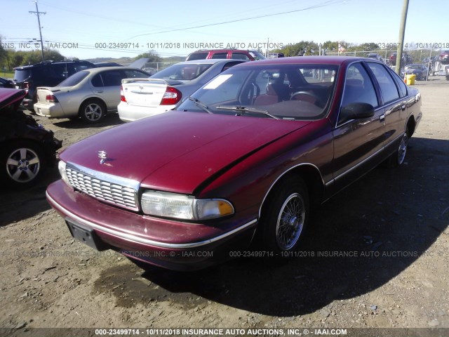 1G1BL52W6SR100500 - 1995 CHEVROLET CAPRICE CLASSIC RED photo 2