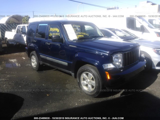 1C4PJMAK6CW129090 - 2012 JEEP LIBERTY SPORT BLUE photo 1