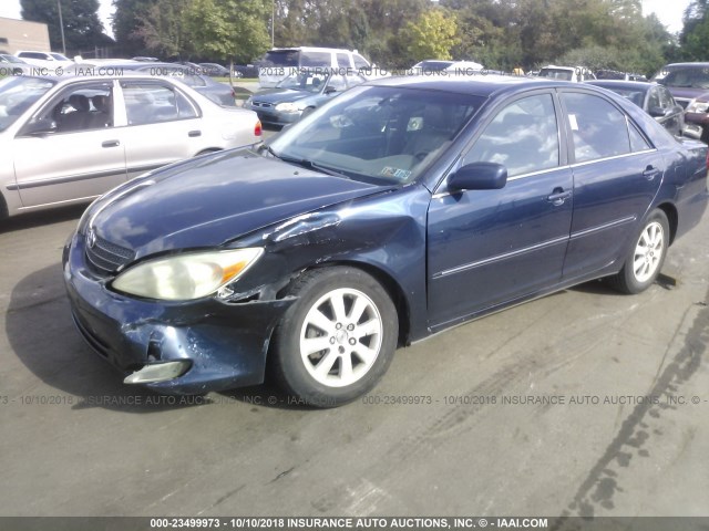 4T1BE30K03U178478 - 2003 TOYOTA CAMRY LE/XLE/SE BLUE photo 2