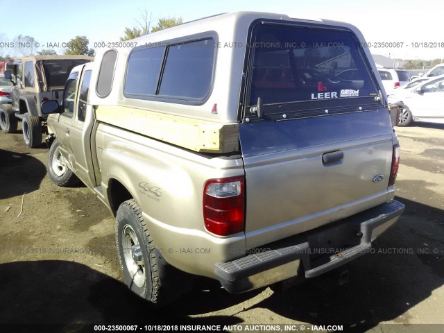 1FTZR15E71PA53732 - 2001 FORD RANGER SUPER CAB BEIGE photo 3