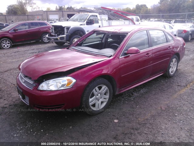 2G1WB5E31E1152975 - 2014 CHEVROLET IMPALA LIMITED LT RED photo 2