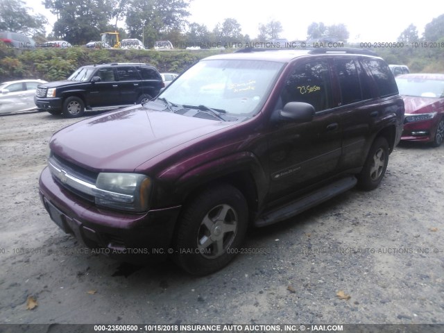 1GNDT13S042263215 - 2004 CHEVROLET TRAILBLAZER LS/LT PURPLE photo 2