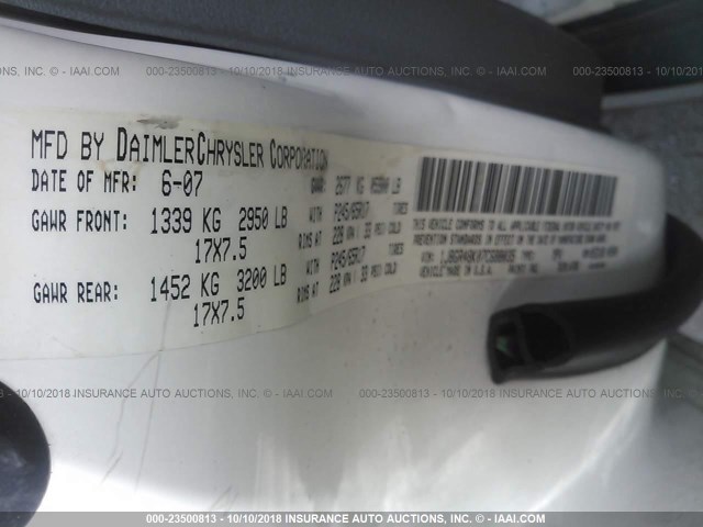 1J8GR48K07C688035 - 2007 JEEP GRAND CHEROKEE LAREDO/COLUMBIA/FREEDOM 白色 照片 9