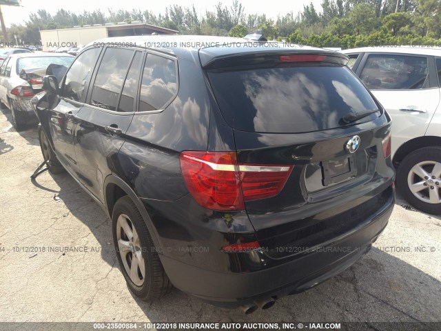 5UXWX5C56BL712197 - 2011 BMW X3 XDRIVE28I BLACK photo 3