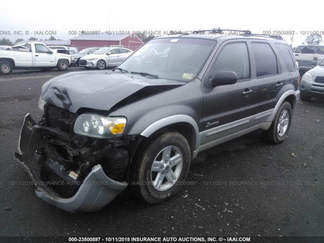 1FMCU96H76KC96131 - 2006 FORD ESCAPE HEV GRAY photo 2