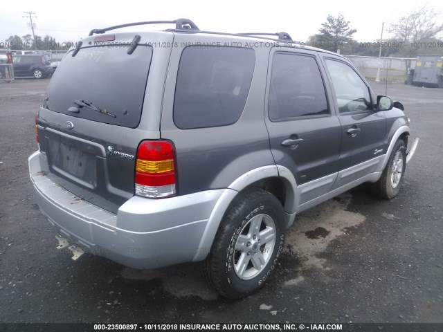 1FMCU96H76KC96131 - 2006 FORD ESCAPE HEV GRAY photo 4