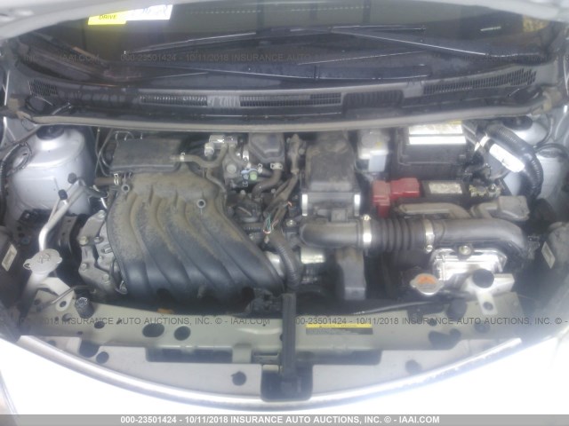 3N1CE2CP9FL411415 - 2015 NISSAN VERSA NOTE S/S PLUS/SV/SL/SR SILVER photo 10