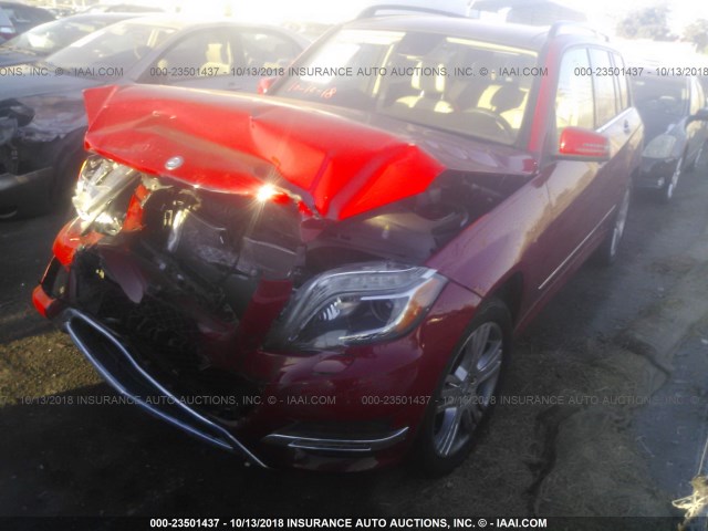 WDCGG8JB6DG081098 - 2013 MERCEDES-BENZ GLK 350 4MATIC RED photo 2