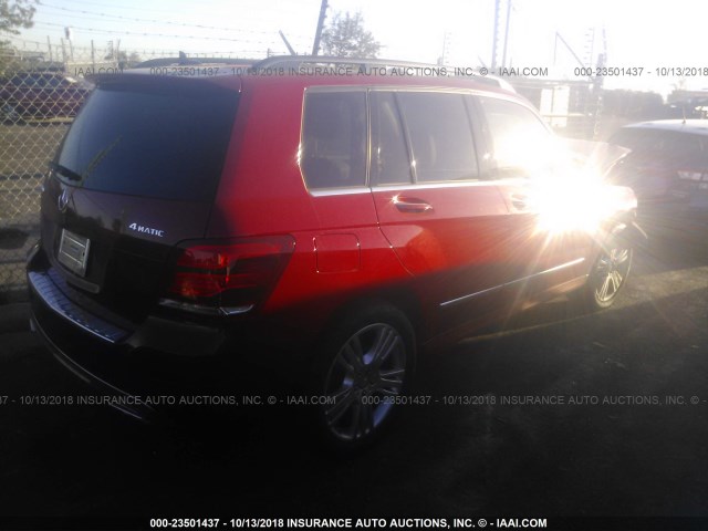 WDCGG8JB6DG081098 - 2013 MERCEDES-BENZ GLK 350 4MATIC RED photo 4