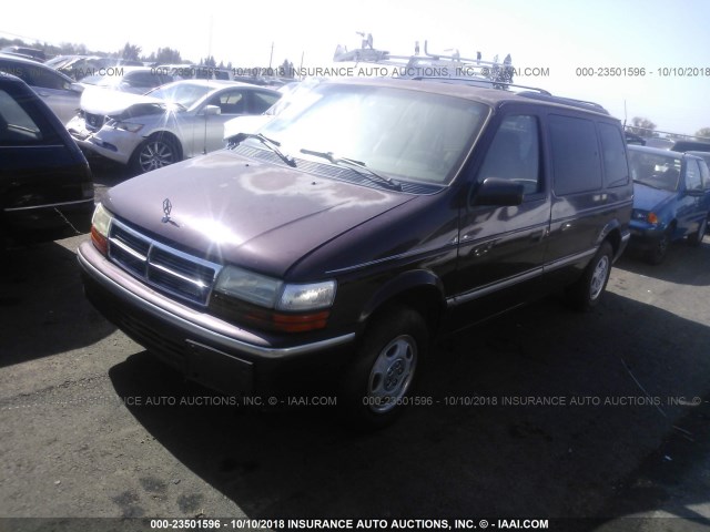 2B4GH4537PR145941 - 1993 DODGE CARAVAN SE PURPLE photo 2