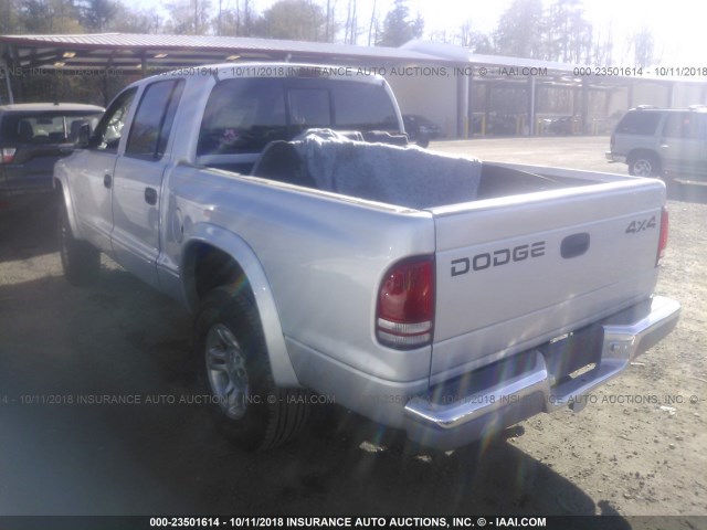 1B7HG2AN11S251474 - 2001 DODGE DAKOTA QUAD SILVER photo 3