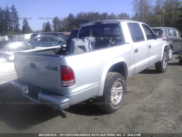 1B7HG2AN11S251474 - 2001 DODGE DAKOTA QUAD SILVER photo 4