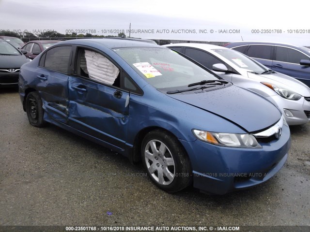 19XFA16579E046378 - 2009 HONDA CIVIC LX BLUE photo 1