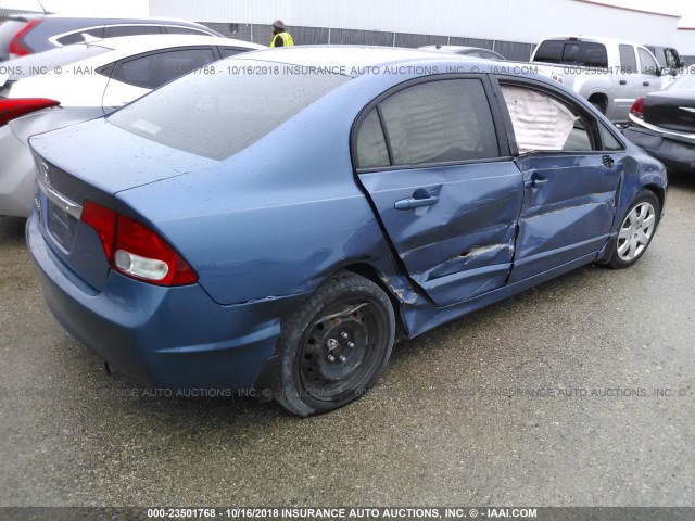 19XFA16579E046378 - 2009 HONDA CIVIC LX BLUE photo 4