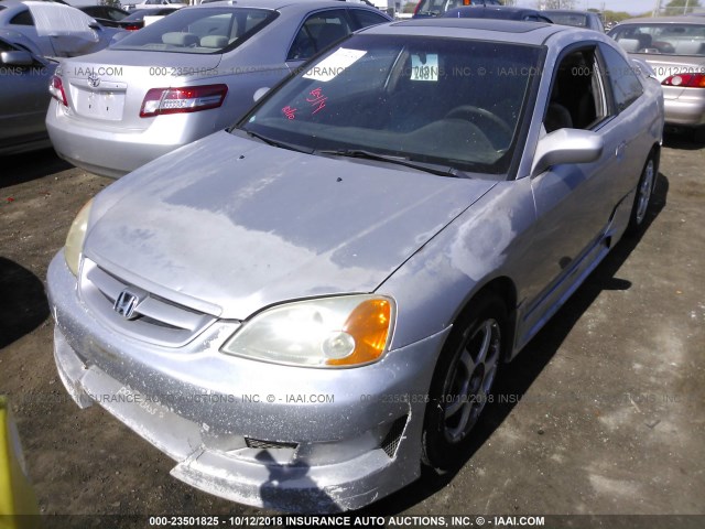 1HGEM21981L003006 - 2001 HONDA CIVIC SI/EX SILVER photo 2