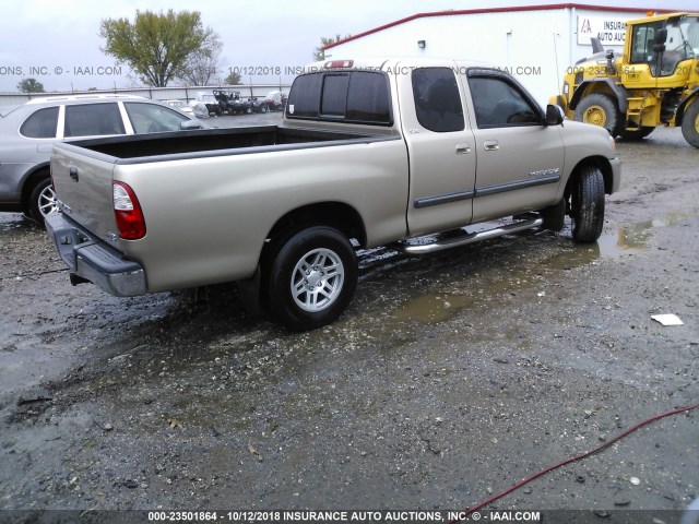 5TBRT34186S475106 - 2006 TOYOTA TUNDRA ACCESS CAB SR5 TAN photo 4