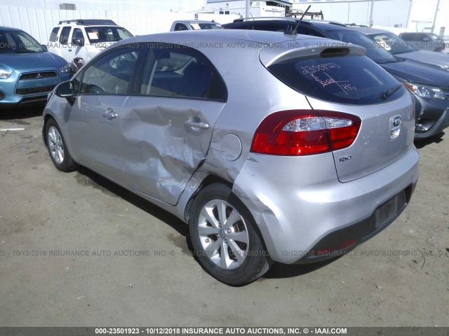 KNADN5A31D6177116 - 2013 KIA RIO EX/SX SILVER photo 3