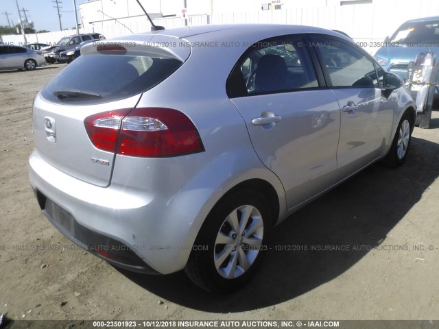 KNADN5A31D6177116 - 2013 KIA RIO EX/SX SILVER photo 4