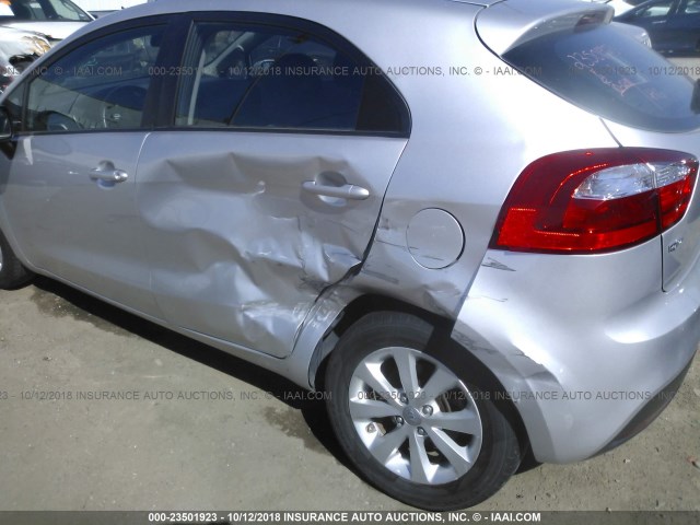 KNADN5A31D6177116 - 2013 KIA RIO EX/SX SILVER photo 6