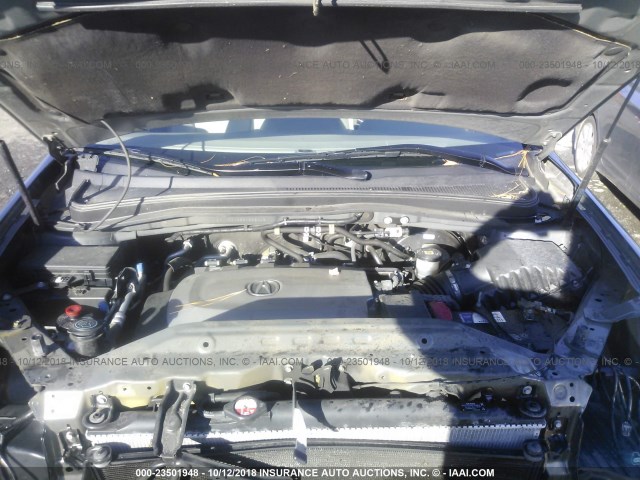 2HNYD2H35CH523042 - 2012 ACURA MDX TECHNOLOGY GRAY photo 10