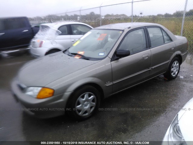 JM1BJ2226Y0274508 - 2000 MAZDA PROTEGE DX/LX BROWN photo 2