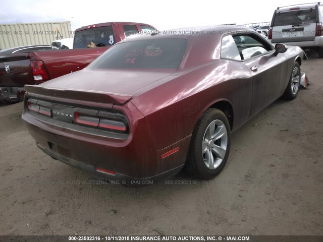 2C3CDZAG1JH162125 - 2018 DODGE CHALLENGER SXT BURGUNDY photo 4