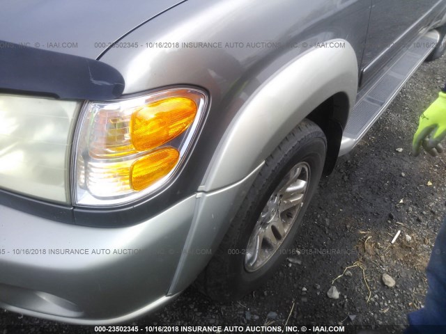 5TDBT44A54S223826 - 2004 TOYOTA SEQUOIA SR5 GRAY photo 6