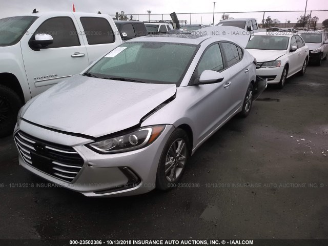 KMHD84LF5HU324725 - 2017 HYUNDAI ELANTRA SE/VALUE/LIMITED SILVER photo 2