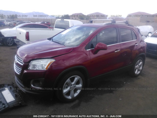 KL7CJNSB1FB252212 - 2015 CHEVROLET TRAX LTZ RED photo 2