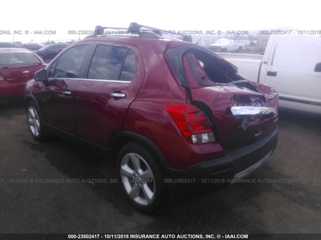 KL7CJNSB1FB252212 - 2015 CHEVROLET TRAX LTZ RED photo 3