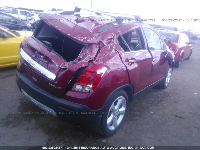 KL7CJNSB1FB252212 - 2015 CHEVROLET TRAX LTZ RED photo 6