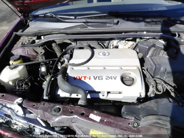 4T1BF30K05U103523 - 2005 TOYOTA CAMRY LE/XLE/SE ბურგუნდია ფოტო 10