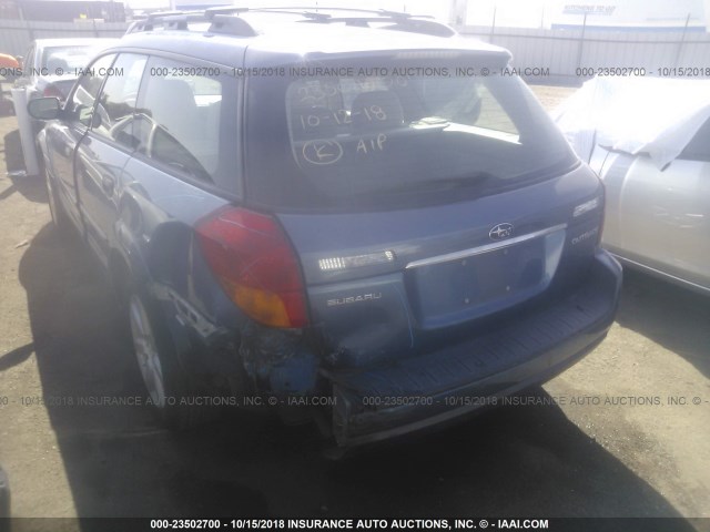 4S4BP61CX77344349 - 2007 SUBARU LEGACY OUTBACK 2.5I BLUE photo 3