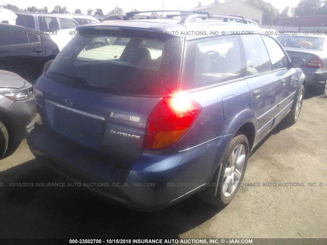 4S4BP61CX77344349 - 2007 SUBARU LEGACY OUTBACK 2.5I BLUE photo 4