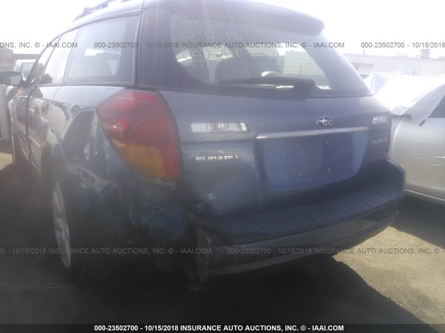 4S4BP61CX77344349 - 2007 SUBARU LEGACY OUTBACK 2.5I BLUE photo 6