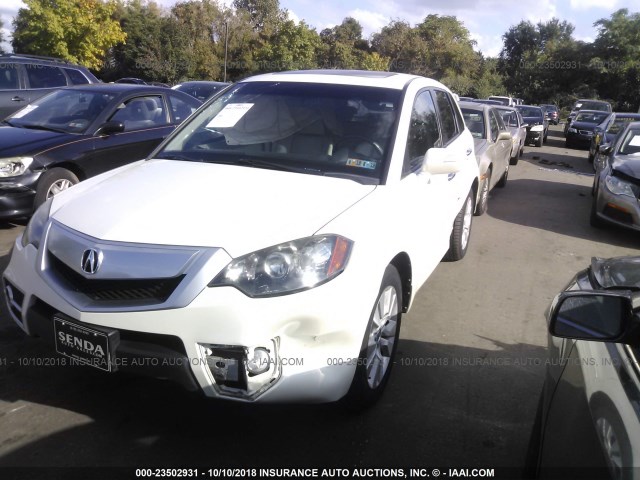 5J8TB1H28AA006936 - 2010 ACURA RDX WHITE photo 2