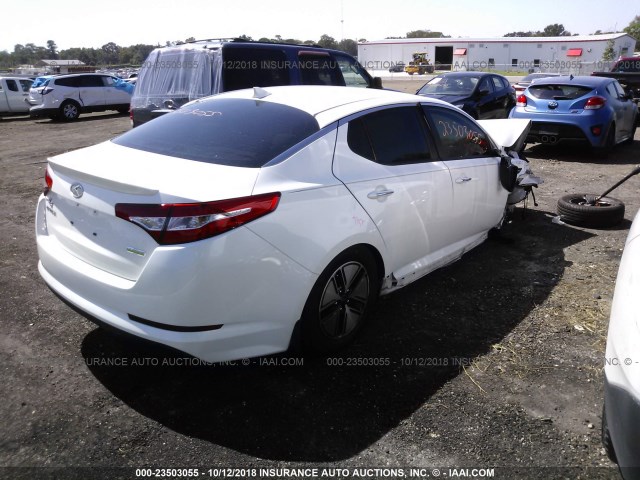 KNAGM4AD2D5058726 - 2013 KIA OPTIMA HYBRID WHITE photo 4