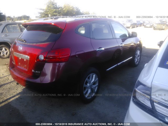 JN8AS5MVXBW269659 - 2011 NISSAN ROGUE S/SV/KROM RED photo 4