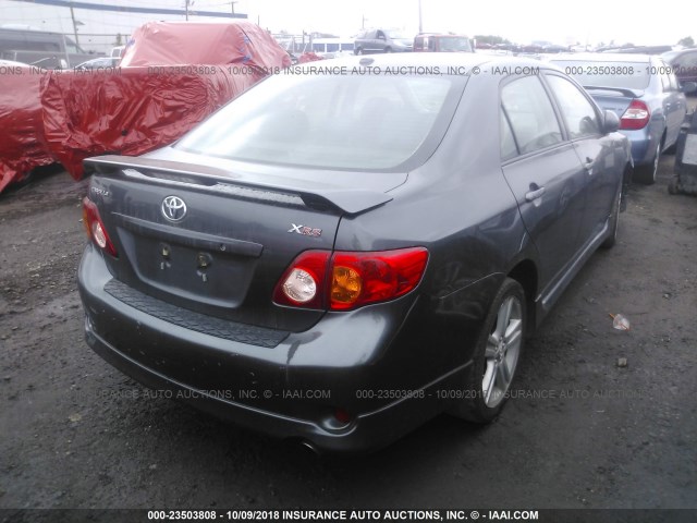 2T1BE40E79C026322 - 2009 TOYOTA COROLLA XRS GRAY photo 4