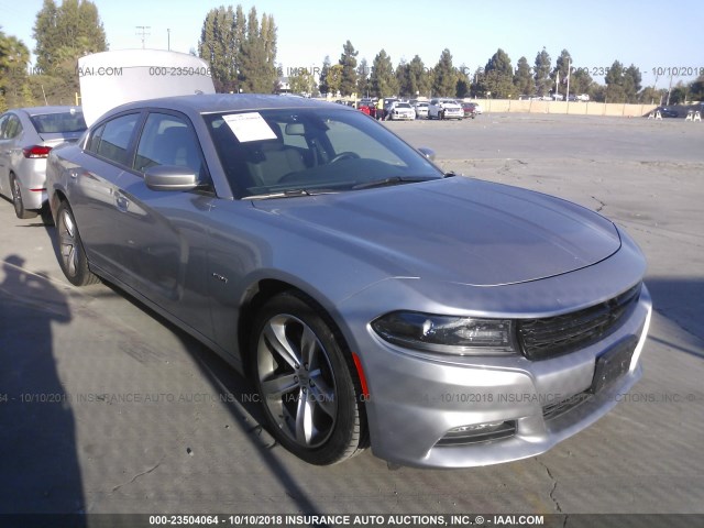 2C3CDXCT2JH243116 - 2018 DODGE CHARGER R/T SILVER photo 1